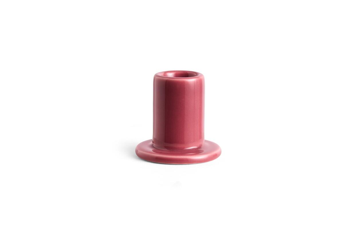 Tube keramik lysestage – Berry pink
